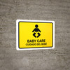 Baby Care Yellow Bilingual Spanish Landscape - Wall Sign