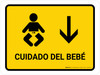 Baby Care With Down Arrow Yellow Landscape - Wall Sign Baby Care With Down Arrow Yellow Landscape - Wall Sign