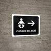 Baby Care With Right Arrow Black Landscape - Wall Sign Baby Care With Right Arrow Black Landscape - Wall Sign
