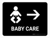 Baby Care With Right Arrow Black Landscape - Wall Sign Baby Care With Right Arrow Black Landscape - Wall Sign