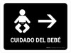 Baby Care With Right Arrow Black Landscape - Wall Sign Baby Care With Right Arrow Black Landscape - Wall Sign