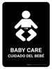 Baby Care Black Bilingual Spanish Portrait - Wall Sign