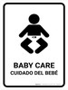 Baby Care White Bilingual Spanish Portrait - Wall Sign Baby Care White Bilingual Spanish Portrait - Wall Sign