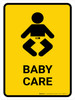 Baby Care Yellow Portrait - Wall Sign