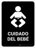 Baby Care Black Spanish Portrait - Wall Sign