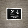 Departure With Down Arrow Black Bilingual Spanish Landscape - Wall Sign
