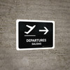 Departure With Right Arrow Black Bilingual Spanish Landscape - Wall Sign Departure With Right Arrow Black Bilingual Spanish Landscape - Wall Sign