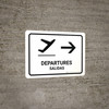 Departure With Right Arrow White Bilingual Spanish Landscape - Wall Sign