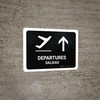 Departure With Up Arrow Black Bilingual Spanish Landscape - Wall Sign
