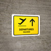 Departure With Up Arrow Yellow Bilingual Spanish Landscape - Wall Sign Departure With Up Arrow Yellow Bilingual Spanish Landscape - Wall Sign