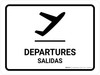 Departure White Bilingual Spanish Landscape - Wall Sign