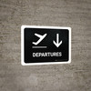 Departure With Down Arrow Black Landscape - Wall Sign