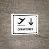 Departure With Down Arrow White Landscape - Wall Sign Departure With Down Arrow White Landscape - Wall Sign