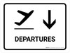 Departure With Down Arrow White Landscape - Wall Sign Departure With Down Arrow White Landscape - Wall Sign