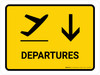 Departure With Down Arrow Yellow Landscape - Wall Sign