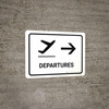 Departure With Right Arrow White Landscape - Wall Sign
