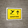 Departure With Up Arrow Yellow Landscape - Wall Sign Departure With Up Arrow Yellow Landscape - Wall Sign