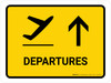 Departure With Up Arrow Yellow Landscape - Wall Sign Departure With Up Arrow Yellow Landscape - Wall Sign