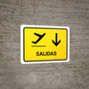 Departure With Down Arrow Yellow Spanish Landscape - Wall Sign Departure With Down Arrow Yellow Spanish Landscape - Wall Sign