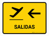Departure With Left Arrow Yellow Spanish Landscape - Wall Sign Departure With Left Arrow Yellow Spanish Landscape - Wall Sign