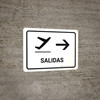 Departure With Right Arrow White Spanish Landscape - Wall Sign Departure With Right Arrow White Spanish Landscape - Wall Sign