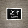 Departure With Up Arrow Black Spanish Landscape - Wall Sign Departure With Up Arrow Black Spanish Landscape - Wall Sign