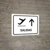 Departure With Up Arrow White Spanish Landscape - Wall Sign