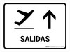 Departure With Up Arrow White Spanish Landscape - Wall Sign
