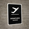 Departure Black Bilingual Spanish Portrait - Wall Sign