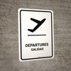 Departure White Bilingual Spanish Portrait - Wall Sign