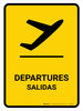 Departure Yellow Bilingual Spanish Portrait - Wall Sign