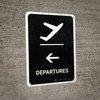 Departure With Left Arrow Black Portrait - Wall Sign Departure With Left Arrow Black Portrait - Wall Sign