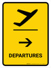Departure With Right Arrow Yellow Portrait - Wall Sign Departure With Right Arrow Yellow Portrait - Wall Sign