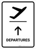 Departure With Up Arrow White Portrait - Wall Sign Departure With Up Arrow White Portrait - Wall Sign