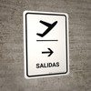 Departure With Right Arrow White Spanish Portrait - Wall Sign