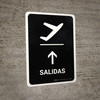Departure With Up Arrow Black Spanish Portrait - Wall Sign
