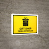 Gift Shop Yellow Bilingual Spanish Landscape - Wall Sign Gift Shop Yellow Bilingual Spanish Landscape - Wall Sign