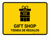 Gift Shop Yellow Bilingual Spanish Landscape - Wall Sign Gift Shop Yellow Bilingual Spanish Landscape - Wall Sign