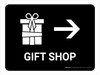 Gift Shop With Right Arrow Black Landscape - Wall Sign Gift Shop With Right Arrow Black Landscape - Wall Sign