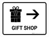 Gift Shop With Right Arrow White Landscape - Wall Sign