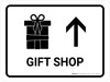 Gift Shop With Up Arrow White Landscape - Wall Sign