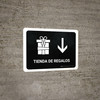 Gift Shop With Down Arrow Black Spanish Landscape - Wall Sign