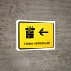 Gift Shop With Left Arrow Yellow Spanish Landscape - Wall Sign