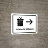 Gift Shop With Right Arrow White Spanish Landscape - Wall Sign