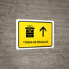 Gift Shop With Up Arrow Yellow Spanish Landscape - Wall Sign