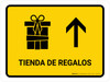 Gift Shop With Up Arrow Yellow Spanish Landscape - Wall Sign