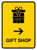 Gift Shop With Right Arrow Yellow Portrait - Wall Sign Gift Shop With Right Arrow Yellow Portrait - Wall Sign