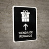 Gift Shop With Up Arrow Black Spanish Portrait - Wall Sign
