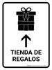 Gift Shop With Up Arrow White Spanish Portrait - Wall Sign