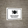 Restaurant White Bilingual Spanish Landscape - Wall Sign